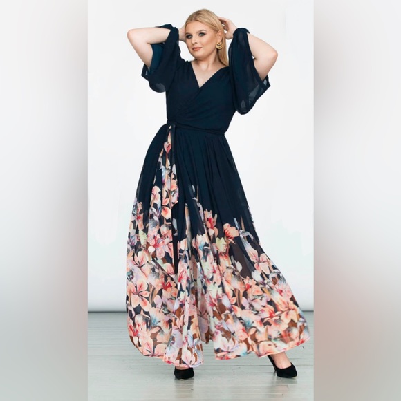 Floral Wrap-over Dress is a perfect choice for many occasions. - Picture 1 of 2